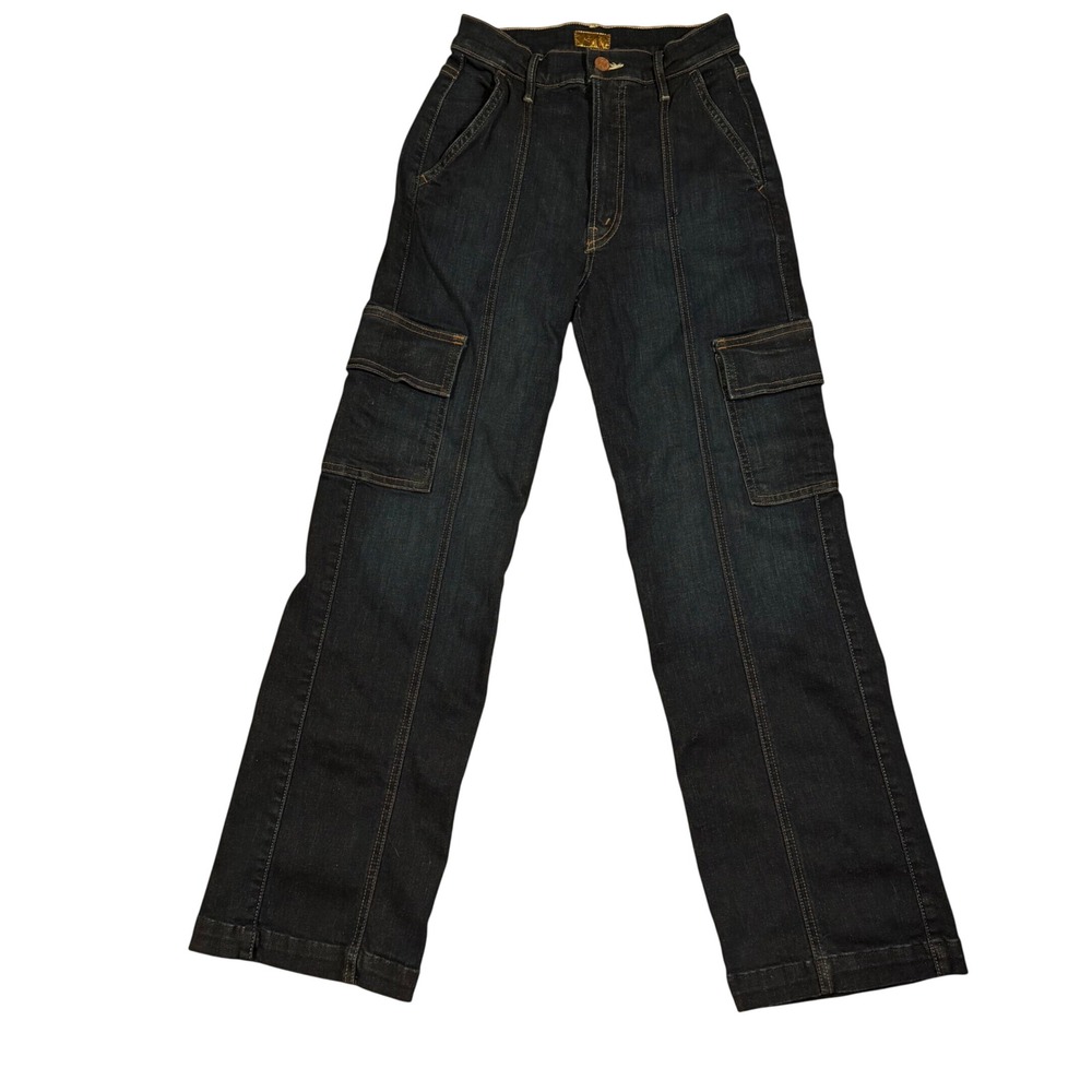 MOTHER The Rambler Cargo Ankle Jeans 23 Off Limits High Rise Dark Wash